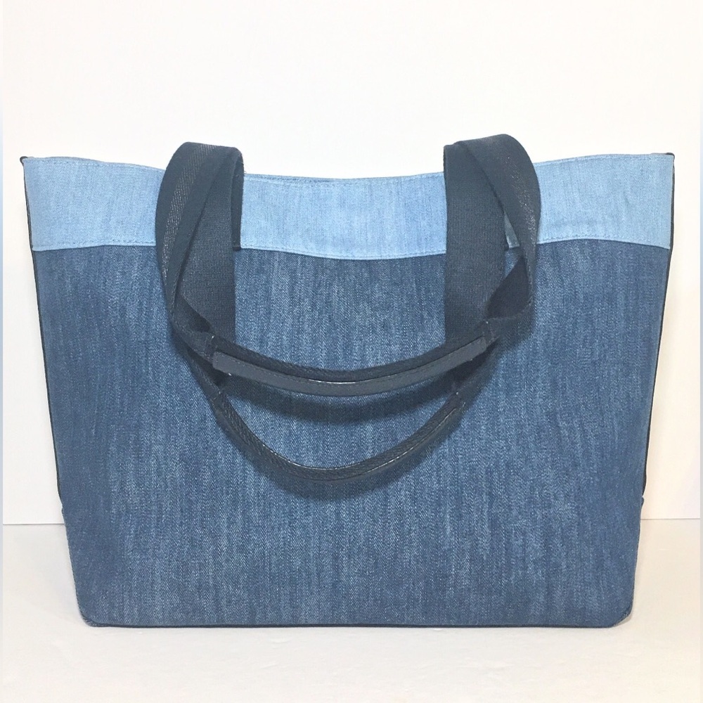 Coach Horse & Carriage Denim Blue Tote Bag Purse - Picture 5 of 9